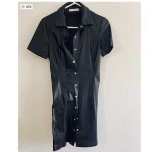 faux leather mini dress